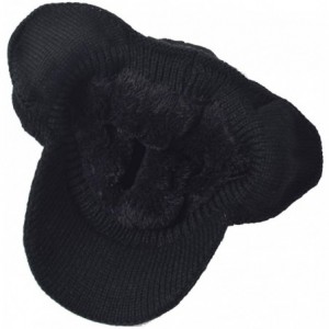 Skullies & Beanies Men's Knit Beanie Visor Skullcap Cadet Newsboy Cap Ski Winter Hat - Earflap-black - C518KRAHS62 $18.64