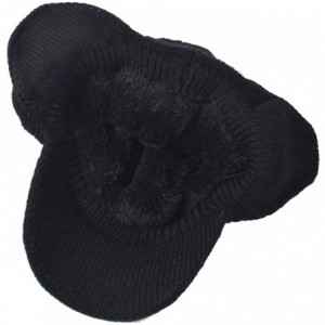 Skullies & Beanies Men's Knit Beanie Visor Skullcap Cadet Newsboy Cap Ski Winter Hat - Earflap-black - C518KRAHS62 $11.38