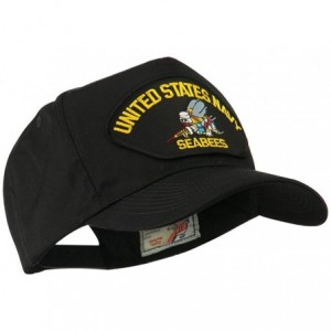 Baseball Caps US Navy Seabees Military Patched Cap - Yellow Seabees - C011HVOCLJD $20.41