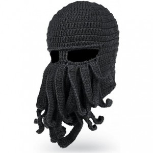 Skullies & Beanies Beard Hat Beanie Hat Knit Hat Winter Warm Octopus Hat Windproof Funny for Men & Women - Black - CF124RJEB9...