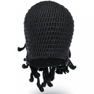 Skullies & Beanies Beard Hat Beanie Hat Knit Hat Winter Warm Octopus Hat Windproof Funny for Men & Women - Black - CF124RJEB9...