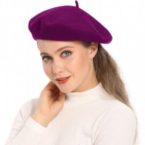 Berets 3 Pieces French Beret Hat Solid Color Wool Artist Beret Hats for Women Girls Lady - Set-4 - CG196IA6WQ5 $15.69