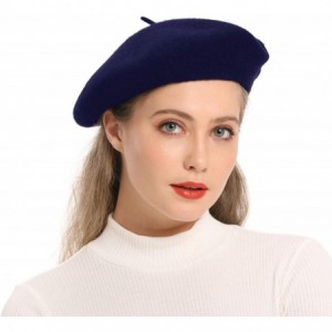 Berets 3 Pieces French Beret Hat Solid Color Wool Artist Beret Hats for Women Girls Lady - Set-4 - CG196IA6WQ5 $15.69