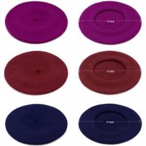 Berets 3 Pieces French Beret Hat Solid Color Wool Artist Beret Hats for Women Girls Lady - Set-4 - CG196IA6WQ5 $15.69