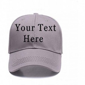 Baseball Caps DIY Embroidered Baseball Hat-Custom Personalized Trucker Cap-Add Text(Single Or Double Line) - Gray - C418GAT3W...