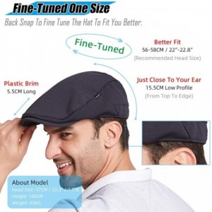 Newsboy Caps Men's Newsboy Caps with Satin Lining - Navy Blue - Fit for 7 - 7 1/4 - CF18YDA3QW8 $17.01