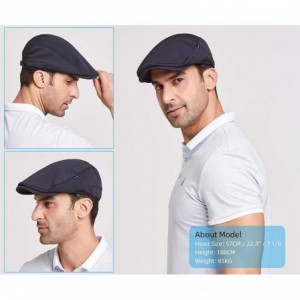 Newsboy Caps Men's Newsboy Caps with Satin Lining - Navy Blue - Fit for 7 - 7 1/4 - CF18YDA3QW8 $17.01