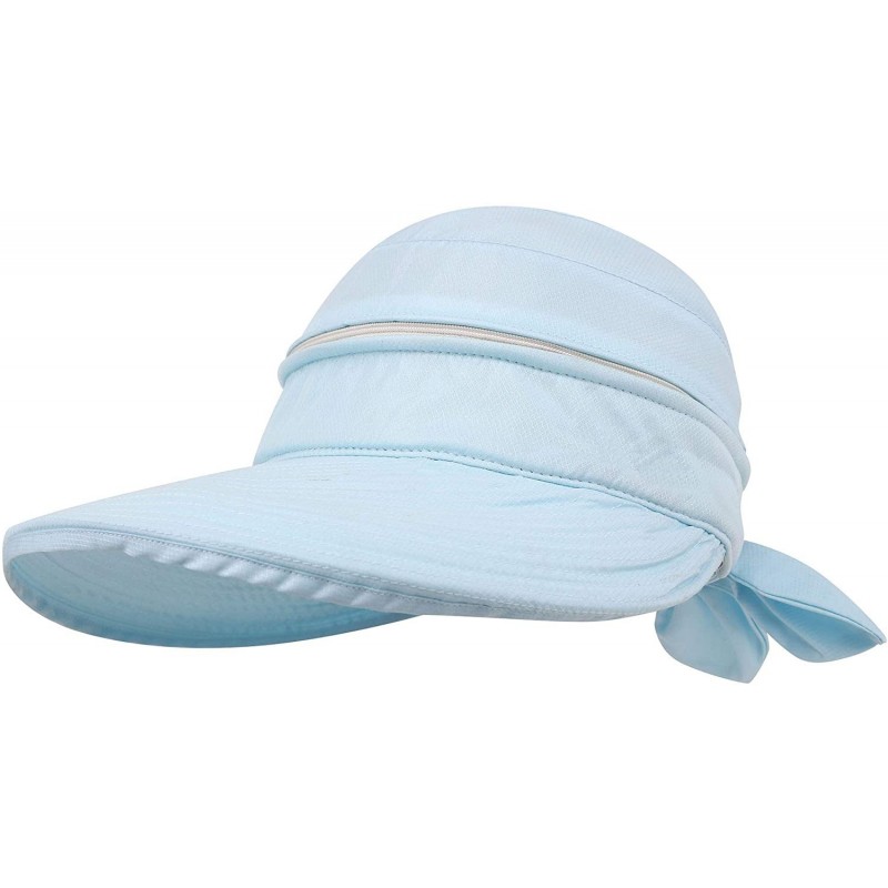 Sun Hats Hats for Women UPF 50+ UV Sun Protective Convertible Beach Visor Hat - Blue - C511DMLD39L $11.67