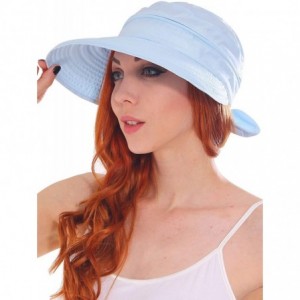 Sun Hats Hats for Women UPF 50+ UV Sun Protective Convertible Beach Visor Hat - Blue - C511DMLD39L $11.67