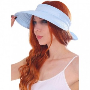 Sun Hats Hats for Women UPF 50+ UV Sun Protective Convertible Beach Visor Hat - Blue - C511DMLD39L $11.67