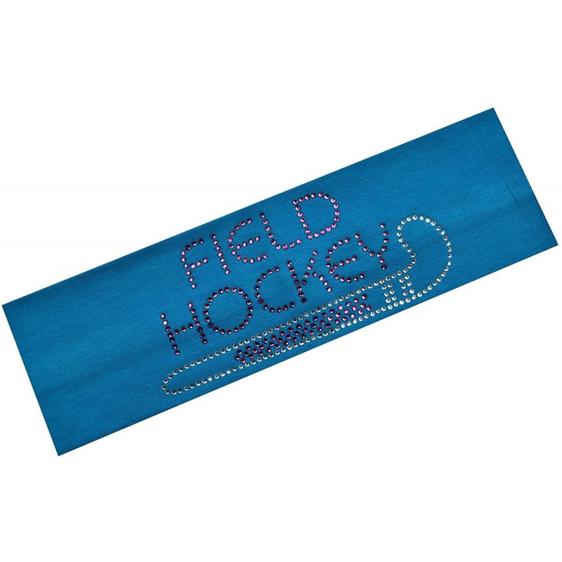 Headbands Field Hockey Rhinestone Stretch Headband for Girls- Teens and Adults - Dark Turquoise - C911QC7QUFV $9.47