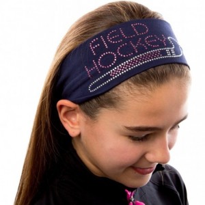 Headbands Field Hockey Rhinestone Stretch Headband for Girls- Teens and Adults - Dark Turquoise - C911QC7QUFV $9.47