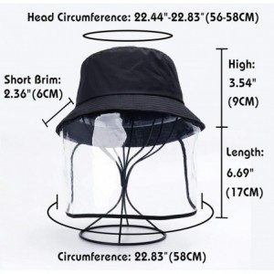 Sun Hats Waterproof Bucket Hats for Men Plain Color Outdoor Fisherman Sun Caps - Z-face Cover-black - CK196YTHANQ $18.10