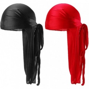 Skullies & Beanies Silky Durags Pack for Men Women Waves Satin Hair Bonnet Sleeping Hat Holographic Do Rags Set - B 3 - C218W...