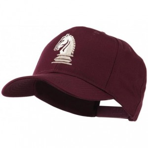 Baseball Caps Chess Piece of a Knight Embroidered Cap - Maroon - C511HVOBBUN $23.84