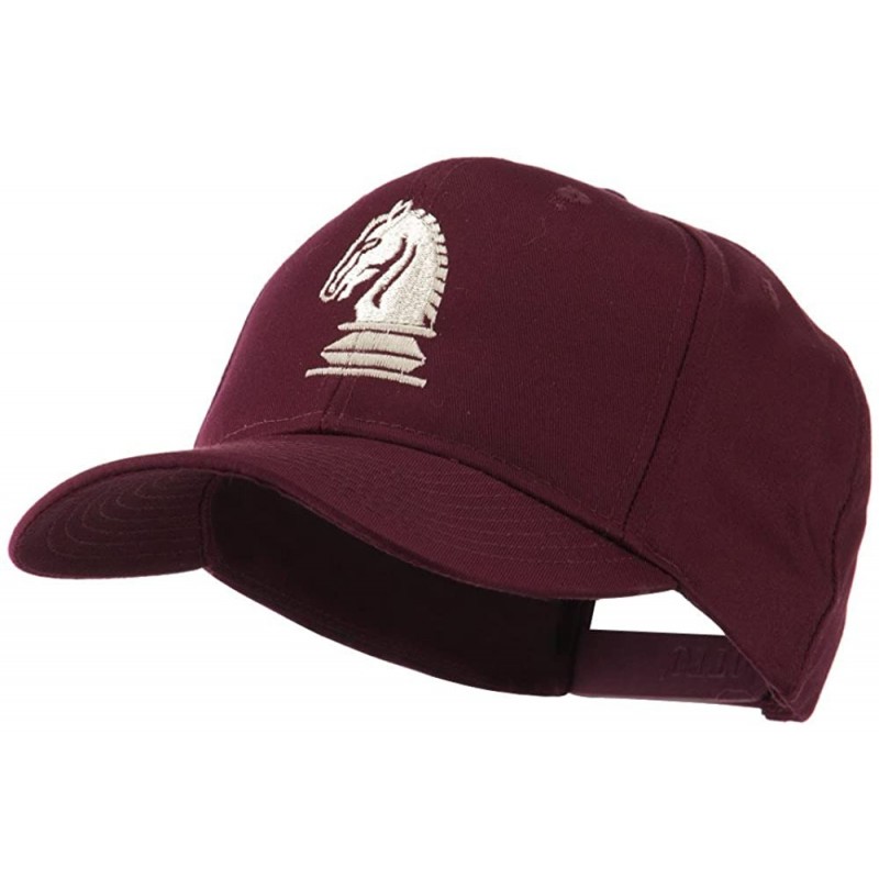 Baseball Caps Chess Piece of a Knight Embroidered Cap - Maroon - C511HVOBBUN $23.84