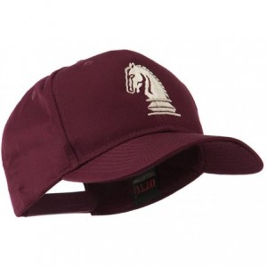 Baseball Caps Chess Piece of a Knight Embroidered Cap - Maroon - C511HVOBBUN $23.84