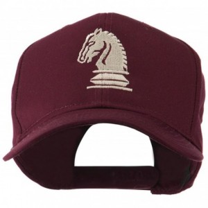 Baseball Caps Chess Piece of a Knight Embroidered Cap - Maroon - C511HVOBBUN $23.84