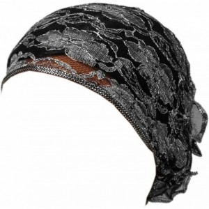 Headbands Beautiful Metallic Turban-style Head Wrap - Lacey Silver - C617YXYEOZU $13.80