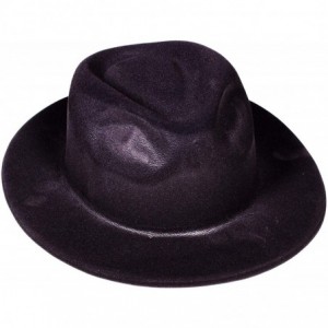 Fedoras Gangster Hat Fedoras - Black Velour - CS11KQQJOQ1 $17.64