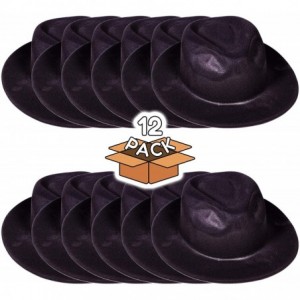 Fedoras Gangster Hat Fedoras - Black Velour - CS11KQQJOQ1 $17.64