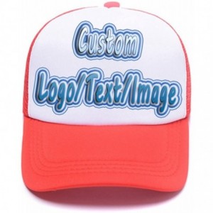 Baseball Caps Custom Ponytail Baseball Cap Personalized Messy Bun Hat Mesh Visor Trucker Hat - Trucker Red - CG18HCYYGE5 $19.84