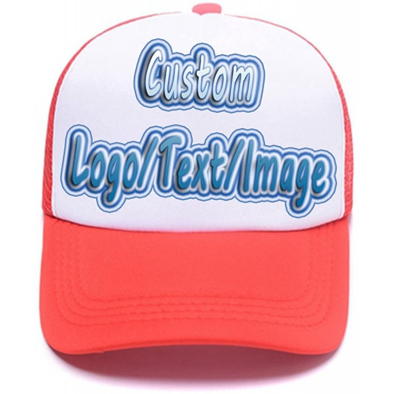 Baseball Caps Custom Ponytail Baseball Cap Personalized Messy Bun Hat Mesh Visor Trucker Hat - Trucker Red - CG18HCYYGE5 $9.66