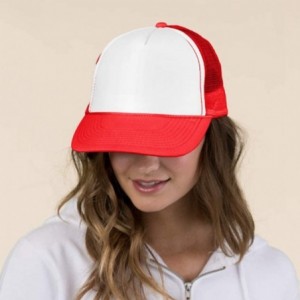 Baseball Caps Custom Ponytail Baseball Cap Personalized Messy Bun Hat Mesh Visor Trucker Hat - Trucker Red - CG18HCYYGE5 $9.66