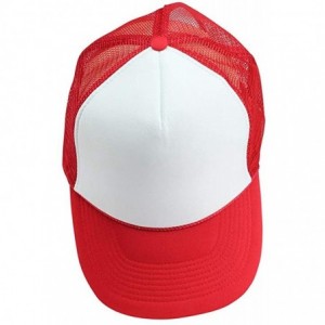 Baseball Caps Custom Ponytail Baseball Cap Personalized Messy Bun Hat Mesh Visor Trucker Hat - Trucker Red - CG18HCYYGE5 $9.66