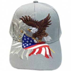 Baseball Caps Patriotic American Flag Design Baseball Cap USA 3D Embroidery - Gray - CY125C1EGET $17.65