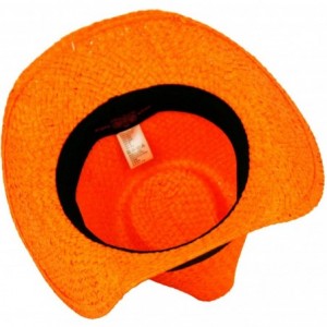 Cowboy Hats Men's & Women's Western Style Cowboy/Cowgirl Straw Hat - Cow1807orange - C718QQC5EOW $13.59