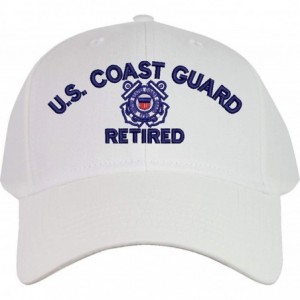 Baseball Caps U.S. Coast Guard Retired Embroidered Cap - White - Low Profile - Cotton Twill - Import - CU18OXXGC0O $32.07