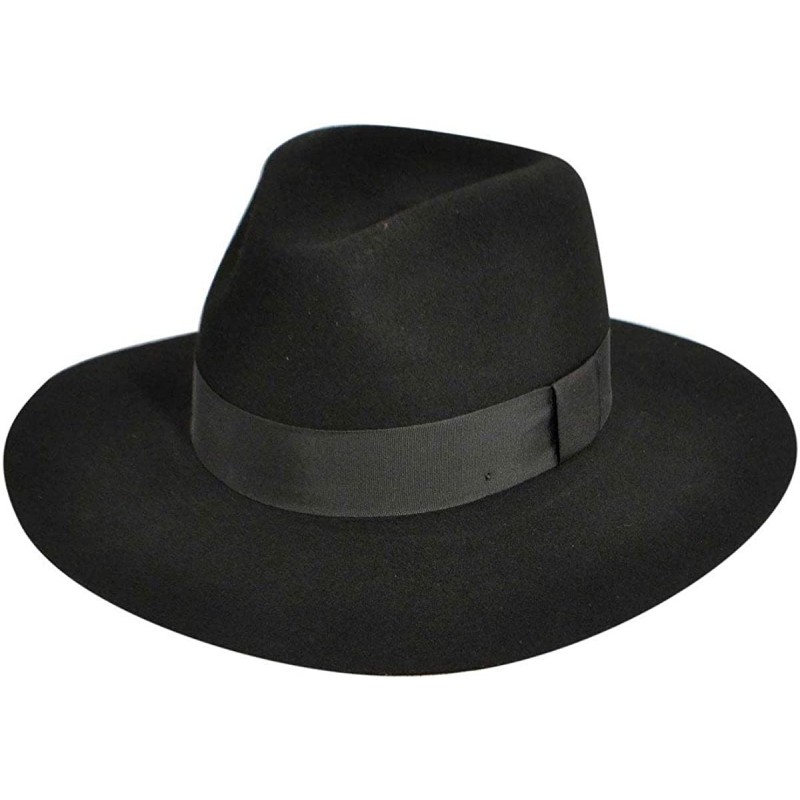 Fedoras Taylor Litefelt Wide Brim Fedora - Black - CJ11HN1BYKB $44.12