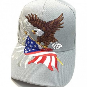 Baseball Caps Patriotic American Flag Design Baseball Cap USA 3D Embroidery - Gray - CY125C1EGET $17.65