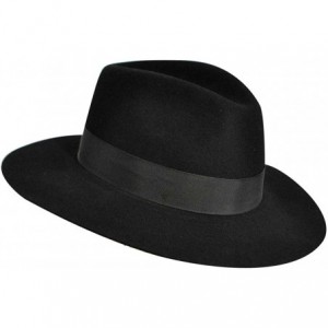 Fedoras Taylor Litefelt Wide Brim Fedora - Black - CJ11HN1BYKB $44.12