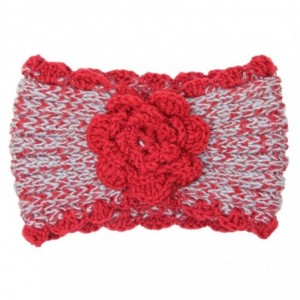 Cold Weather Headbands Women's Soft Knitted Winter Headband Head Wrap Ear Warmer (Flower-Burgundy) - Flower-Burgundy - CR18IM...
