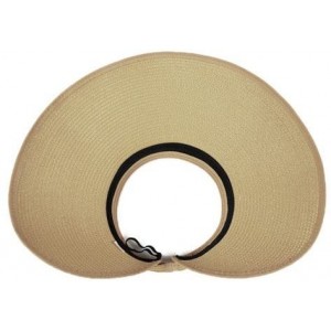 Sun Hats Women & Children Beach Hat Sun Visor Foldable Roll up Wide Brim Straw Hat Cap - Adult Size Color Black - C311ZV0712L...