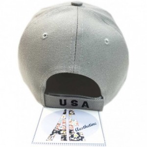 Baseball Caps Patriotic American Flag Design Baseball Cap USA 3D Embroidery - Gray - CY125C1EGET $17.65