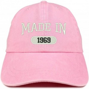 Baseball Caps Made in 1969 Embroidered 51st Birthday Washed Baseball Cap - Pink - CQ18C7GH5HZ $32.85