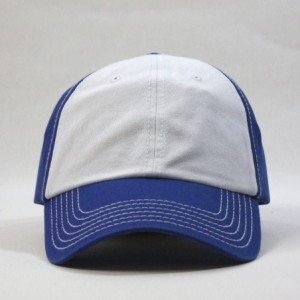 Baseball Caps Classic Washed Cotton Twill Low Profile Adjustable Baseball Cap - Royal Blue White - CF12DYZOOVP $11.70