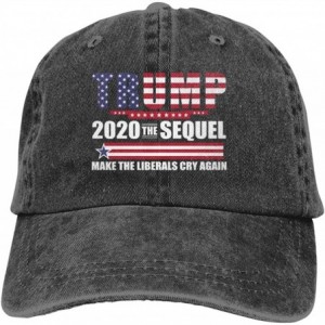 Baseball Caps Trump 2020 The Sequel Make Liberals Cry Again Unisex Vintage Baseball Cap - Black - CQ18UCX443Z $25.55