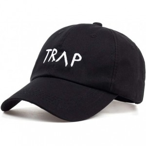 Baseball Caps Trap Dad Hat Baseball Cap Cotton Hat Embroidered Cap Plain Cap with Adjustable - Black - CT18DA0K864 $9.93