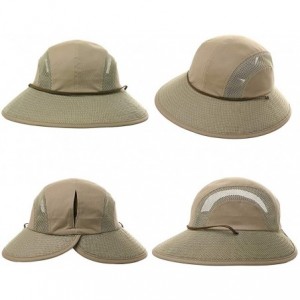 Sun Hats UV50 Foldable Sunhat Women Ponytail Hole Safari Beach Fishing Bucket Hat 55-61CM - 00707_khaki - CB18RTGLQL3 $22.55