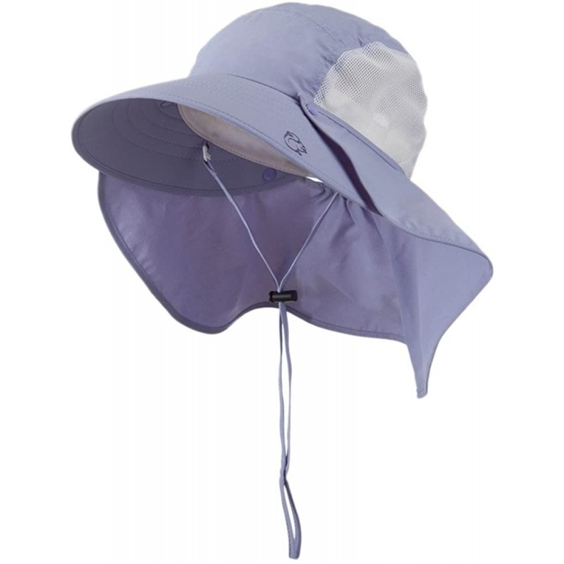 Sun Hats UV 50+ Talson Large Bill Hat with Detachable Flap - Purple - CG11FITPSQL $12.32