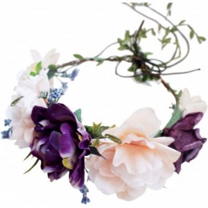 Headbands Handmade Adjustable Flower Wreath Headband Halo Floral Crown Garland Headpiece Wedding Festival Party - C6187TXS6QY...