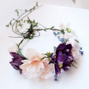 Headbands Handmade Adjustable Flower Wreath Headband Halo Floral Crown Garland Headpiece Wedding Festival Party - C6187TXS6QY...