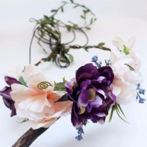 Headbands Handmade Adjustable Flower Wreath Headband Halo Floral Crown Garland Headpiece Wedding Festival Party - C6187TXS6QY...