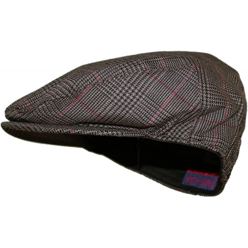 Newsboy Caps Street Easy Urban Classic Newsboy Cap - Dark Brown Glen Plaid - CL197I96ARM $15.94