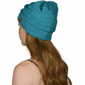 Skullies & Beanies Knit Soft Stretch Beanie Cap - Teal - CW12MHFWO5L $12.86