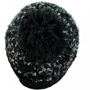 Skullies & Beanies Exclusive Winter Top Pom Pom Knit Confetti Cuff Beanie Hat - Dark Gray - C61274IMQ2H $8.35